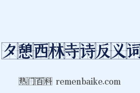 夕憩西林寺诗反义词是什么意思的图片